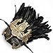 Mens Roman Copper Masquerade Mask with Feathers