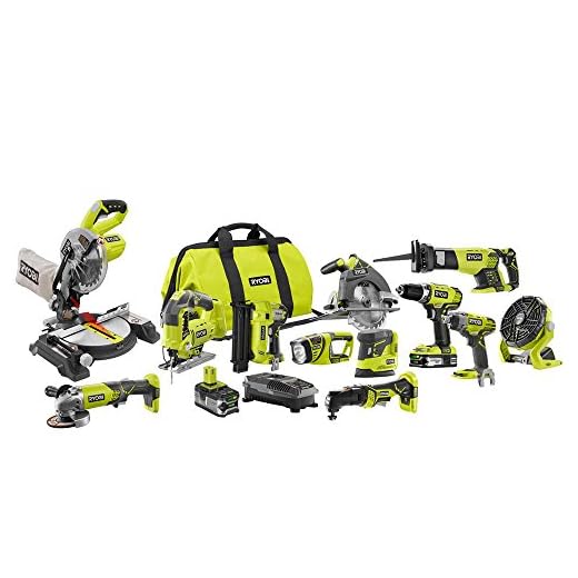 Ryobi P1896 ONE Plus 18-Volt Lithium-Ion Cordless Combo Kit (12-Tool)