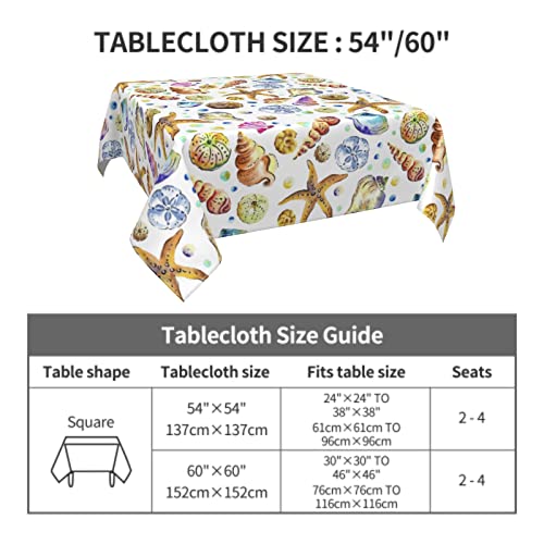 Luxteen Starfish Rectangle Tablecloth 60 Inch Summer Floral Farmhouse Ocean Sea Rectangletable Cloth Polyester Summer Table Cover Decorative For Kitchen Party Indoor Outdoor #TOP6