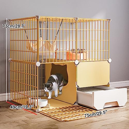 Cage pour chat extérieur et intérieur avec parc exercice et litière