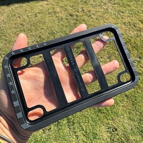 TACTILIAN Silicone American Flag License Plate Frame for Motorcycle | Subdued 3D Stars and Stripes USA Flag Gloss on Matte Cover for Motorcycle, Bike, Harley Cover