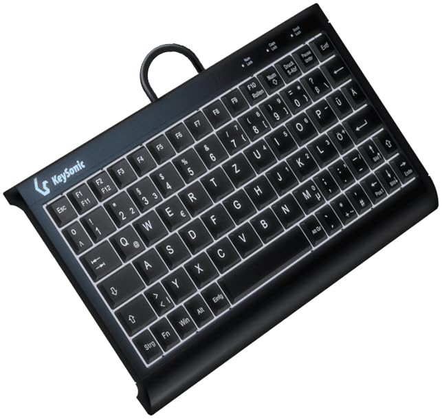 KeySonic KSK-3011ELC (DE)・Super-Mini Tastatur・integrierter Numernblock Black・Combo・Kabelgebunden (60964)