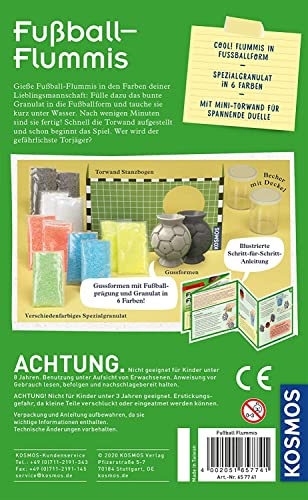 KOSMOS 657741 Fußball-Flummis, Flummis in Fußball-Form selbst herstellen, 6 Farben zum Kombinieren, Experimentierset für Kinder ab 8-12 Jahre, Mitbringsel, Aktivität für Kindergeburtstag, DIY