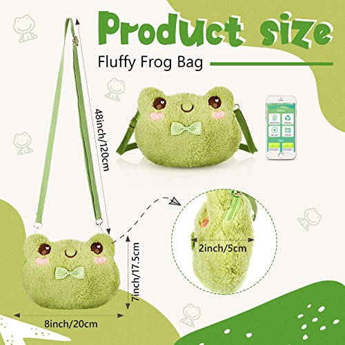 Mixweer Crossbody Bag Cute Plush Purse Backpack Kawaii Wallet Cartoon Animal Lolita Bag With Chain Strap For Girls (Frog) #TOP5