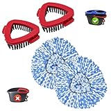 Mop Replace Head for O Cedar 2 Tank System, Mop Heads Replacements for Ocedar Rinse Clean Mop, Mop Heads Include 2 Pack Spin Mop Refills and 2 Pack Scrubber Mop Head for O-Cedar 2 Tank Spin Mop