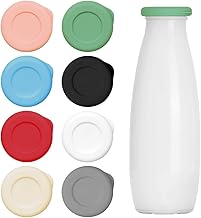 TRKETK 8 Pcs Milk Bottle Stoppers, Reusable Silicone Caps Designed Food Grade Silicone Covers Perfect for UK Pint Glass Bottles (Multicolor)