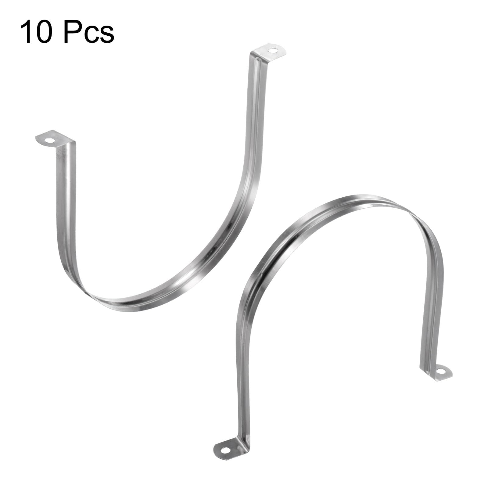sourcing map Lot de 10 colliers de serrage de 150 mm M150 en forme de U, sangle de tuyau rigide en acier inoxydable, support en forme de U avec deux trous pour tuyau, tuyau, fil de fixation