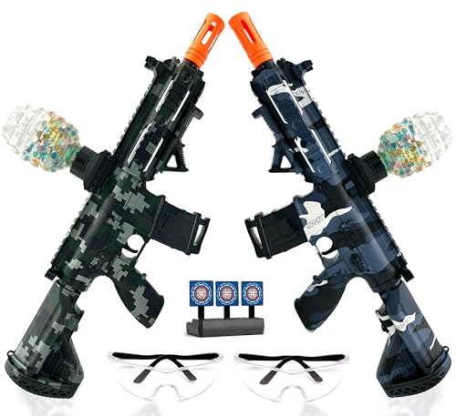 ZoffyFabrizio 2 Set Electric Gel Ball Blaster Toy Gun, Orby with Gel Ball Blaster, Rechargeable Battery Powered Kit for Team Game- Ages 14+
