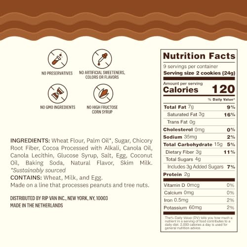 Image of Rip Van Romeos Milk Choco Fudge Cookies - Low Sugar Cookies - Healthy Keto Snack - Individual 2 Packs (18 Count)