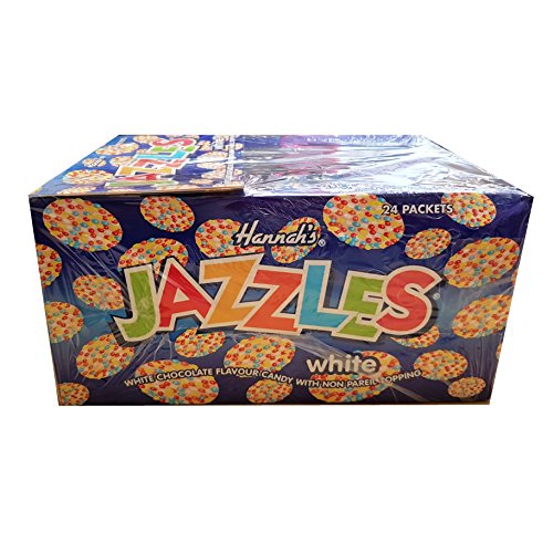 White Chocolate Hannahs Jazzles Jazzies - Candy Buttons Sweets 40g (Pack of 24)