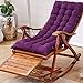 Drewniany fotel bujany z poduszkami, fotel bujany do patio na zewnątrz/wewnątrz, składany fotel rozkładany z płytą do masażu stóp (kolor: fioletowy)