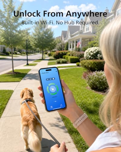 Image of Philips Wi-Fi Smart Lock with Handle, WiFi Keyless Entry Keypad Door Lock with Handle, Front Door Deadbolt Set, Fingerprint Unlock, PIN Code Unlock, Auto Locking, App Remote Control, Bulit in WiFi