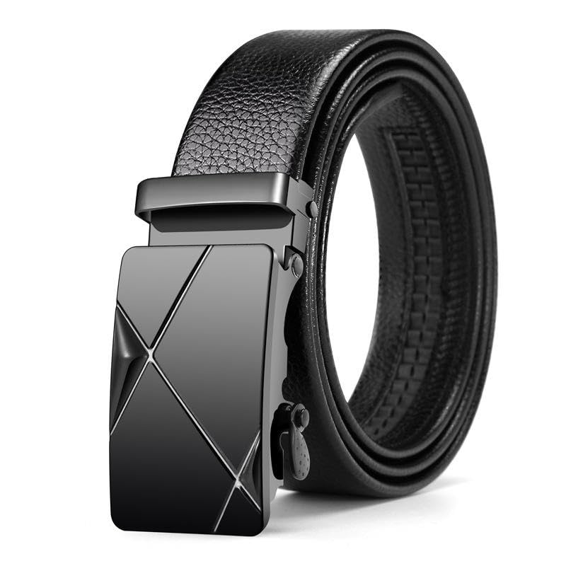 Image of NAPA HIDE Men's Auto Lock Vegan Leather Belt | Stylish Adjustable Buckle Belt for Formal & Casual Wear I Fits upto 40 Inches Waist size