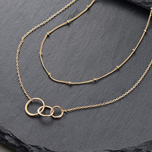 Image of MEVECCO Dainty Pendant Layered Necklaces for Women
