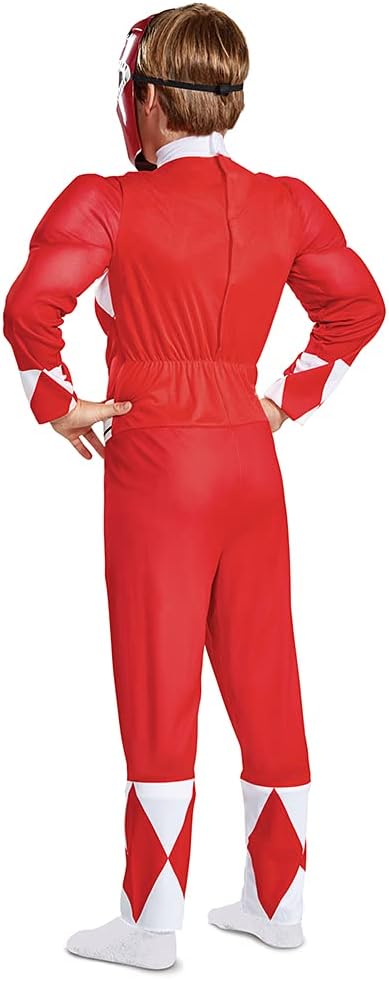 Disguise Red Ranger Classic Muscle Child Costume, Red, Medium/(7-8) : Disguise: Clothing, Shoes & Jewelry