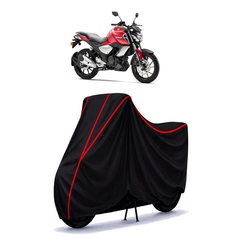 Image of FZ S V3.0 FI Water Resistant Bike Cover for All Motorcycles & Rain | Heavy Duty Taffeta Fabric | UV Protection, Dustproof, Scratchproof | All Weather Two Wheeler Body Cover with Elastic Bottom