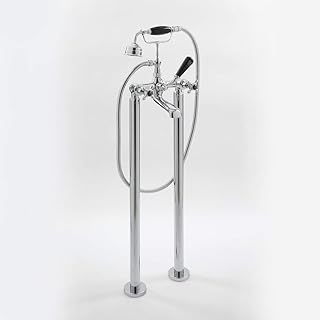 Milano Elizabeth - Traditional Freestanding Bath Shower Mixer Tap Crosshead Handles - Chrome Black