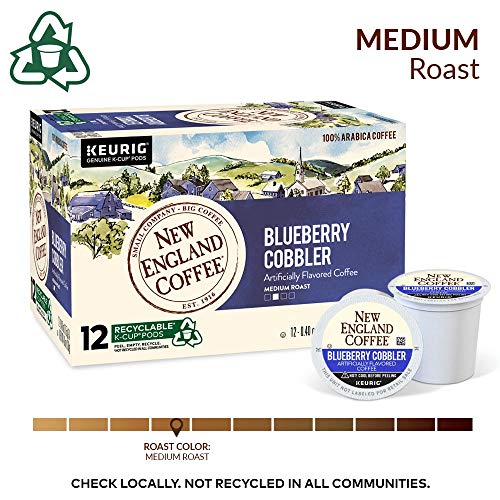 New England Coffee Blueberry Cobbler Medium Roast K-Cup Pods 12 Ct. Box (Pack Of 6) #TOP1