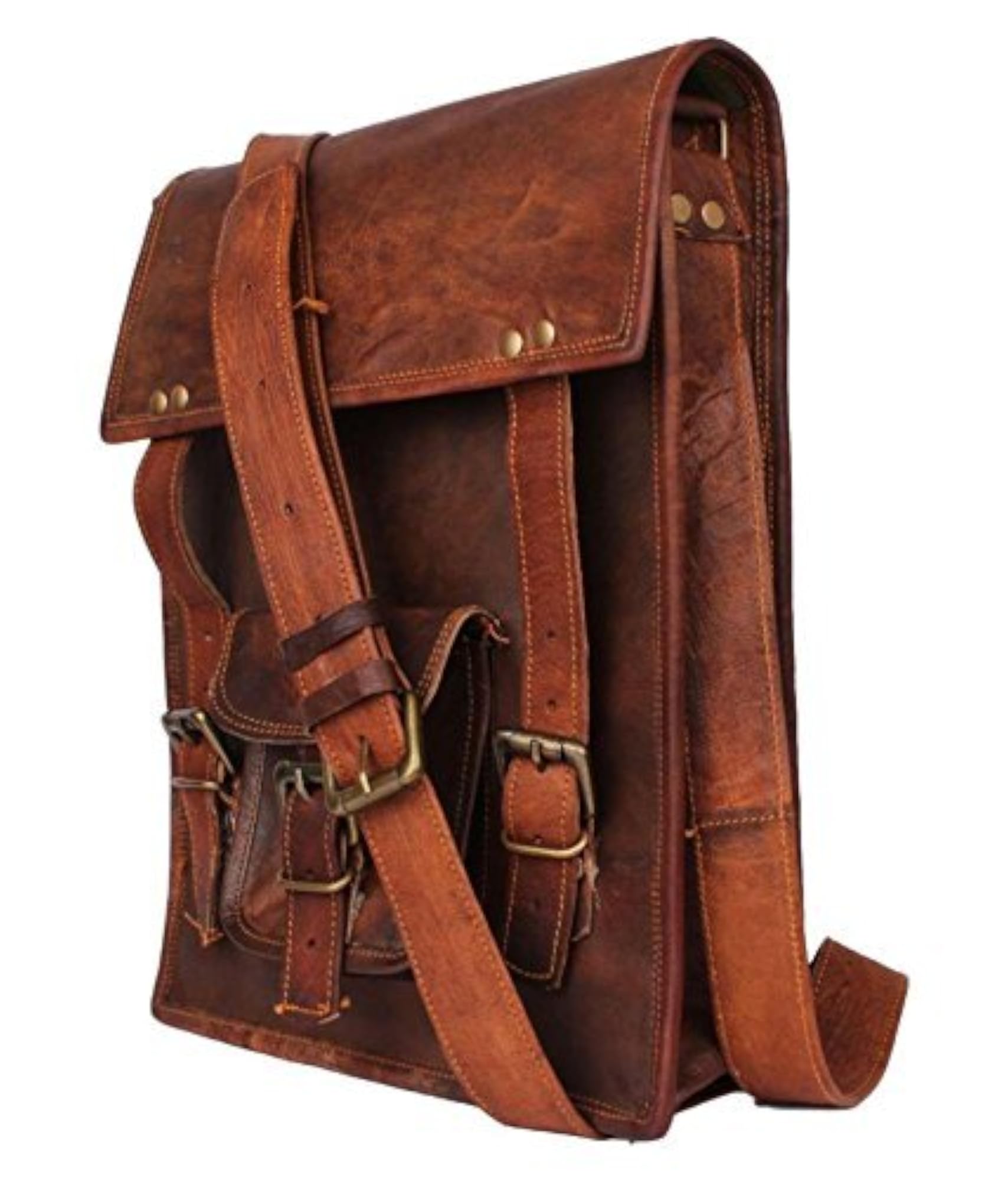 Hunter Leather I Pad Satchel Messenger Bag