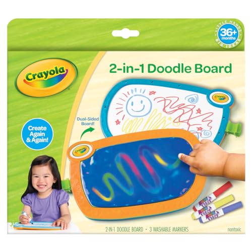 Image of Crayola 2-in-1 Doodle Board for Toddlers, Squishy & Erasable Drawing Tablet, Educational Toddler Toy, Travel Activity, Sketching Pad, Gift for Kids