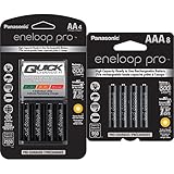 Panasonic K-KJ55KHC4BA Advanced 4 Hour Quick Battery Charger & Panasonic BK-4HCCA8BA pro AAA High Capacity Ni-MH Pre-Charged Rechargeable Batteries, 8-Battery Pack