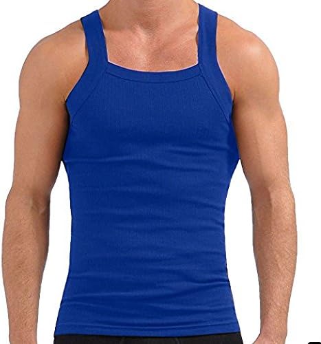 John Son Super Heavy Weight Square Cut Tank Top - 2 Pack (1XL, Royal Blue) - Image 4