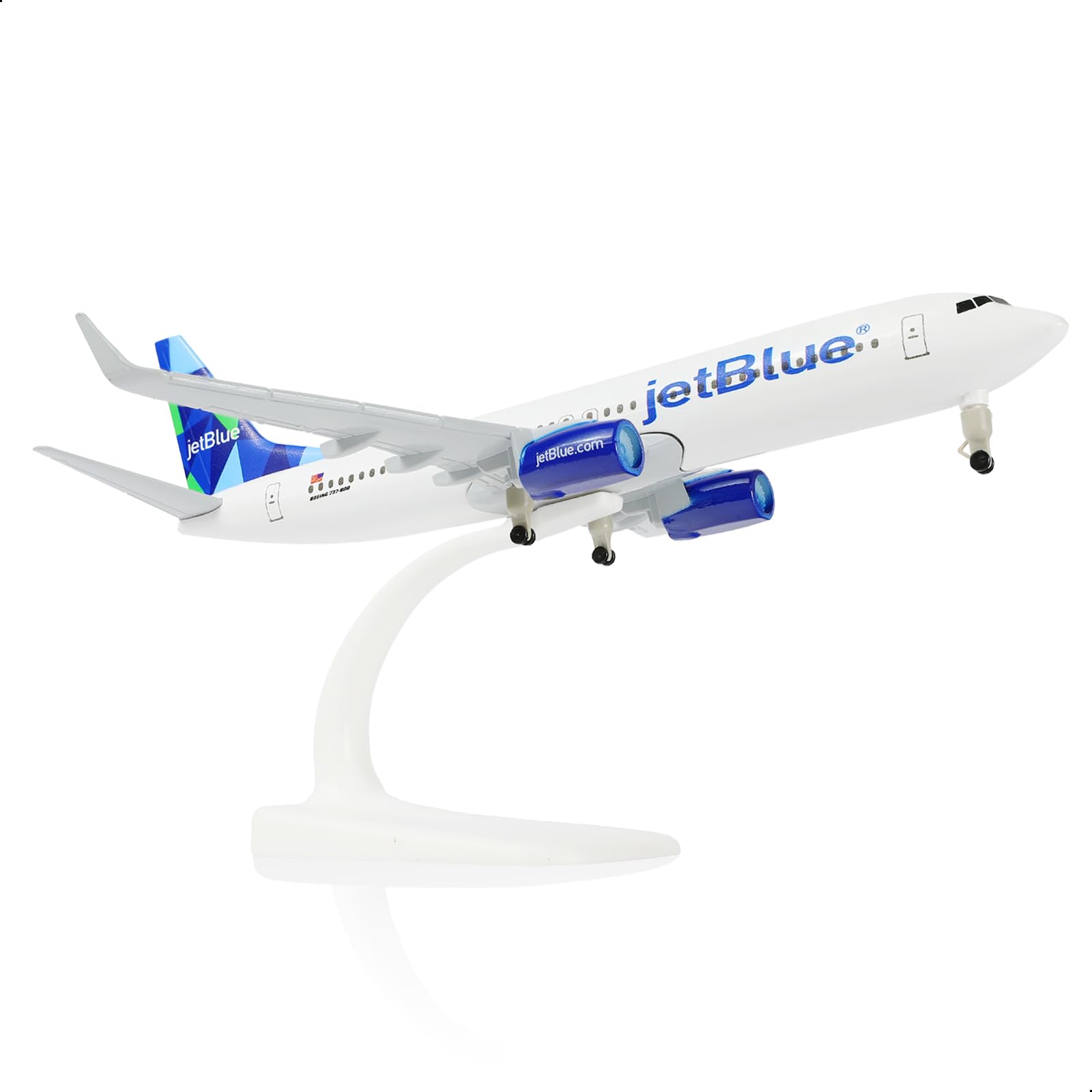 QIYUMOKE 1/300 737 Diecast Metal Airplane Model with Stand for Jet bule — image 1