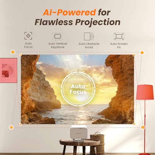 Image of [Built in Netflix App /Sound by JBL] Yaber L2 Plus Projector with WiFi and Bluetooth, Native 1080P Projector 4K Support, Auto Focus /Keystone Correction, Portable Proyector for Home & Outdoor
