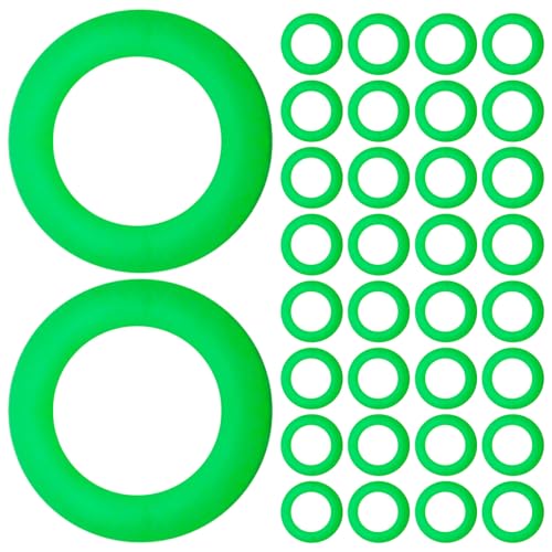 FOMIYES 50 Stück Zeltheringe mit Fluoreszierenden Leuchtringen Grüne Kunststoff Pfahlringe für Campingzelt Nachtsichtbarkeit Outdoor Zeltzubehör für Wandern und Angeln