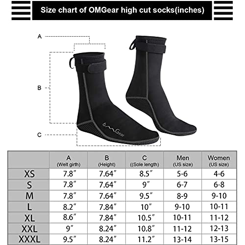 Omgear DS-026 Water Socks Neoprene Socks Beach Booties Shoes 3Mm Glued Blind Stitched Anti-Slip Wetsuit Boots Fin Swim Socks thumb #1