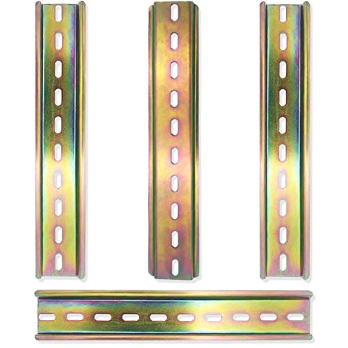 4 Stück DIN-Schiene geschlitztes Design aus Aluminium und geeignet für die Installation von elektrischen Geräten Klemmen Serienlänge: 200 mm