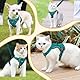 GlasFlength Katzengeschirr mit Leine Ausbruchsicher, Katzenleine mit Geschirr für Katzen Verstellbar Katzen Geschirr Set Cat Harness Softgeschirr für Katze mit Reflektierenden Streifen (Grau-S)