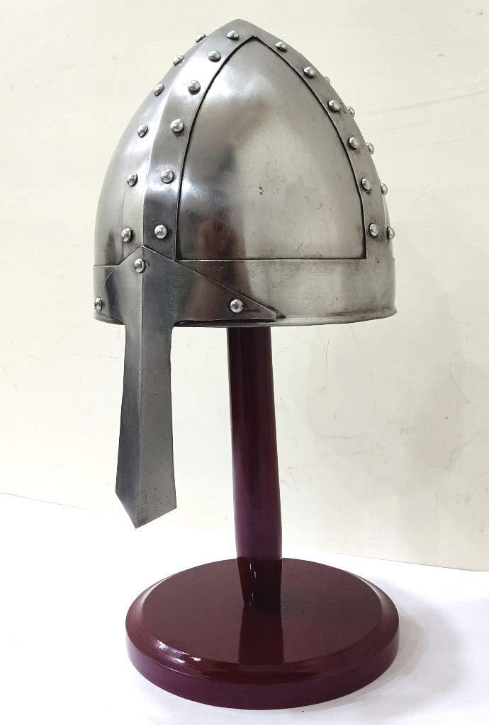 Casco de Combate normando Medieval de Calibre 18 con Soporte