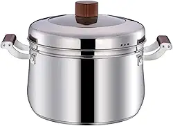 Panela a Vapor de Inox com Tampa de Vidro e Cesto de Cozimento (28cm)