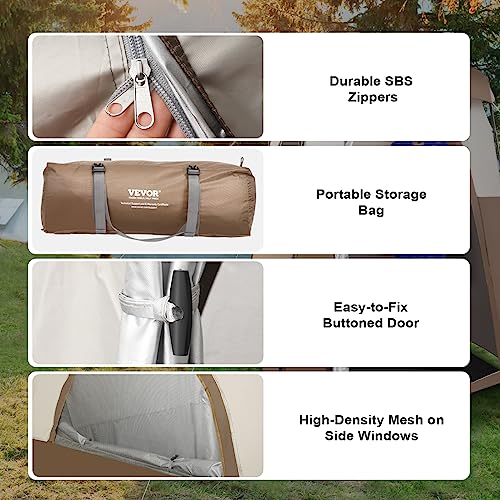 VEVOR-Camping-Shower-Tent-66-x-66-x-87-1-Room-Oversize-Outdoor-Portable-Shelter-Privacy-Tent-with-Detachable-Top-Pockets-Hanging-Rope-and-Clothesline-for-Dressing-Changing-Toilet-Bathroom