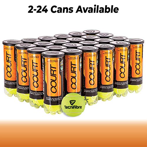 Tecnifibre Court - Hard Court Tennis Ball Cans in Multi-Packs, 3 Balls Per Can (8 Cans)