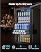EUHOMY Mini Fridge 130 Can Beverage Refrigerator Cooler Glass Door for Soda Wine Beer, Beverage Cooler for Home, Bar, Office with Digital Temperature Control Adjustable Shelves, 3.2 Cu.Ft, Silver