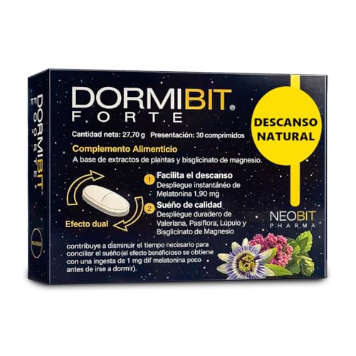 Melatonina Pura 1,9mg Liberacion Prolongada Retard con Magnesio Pasiflora Valeriana para Conciliacion Sueño y Descanso con Ingredientes 100% Naturales sin Gluten ni Lactosa 30 Capsulas NEOBIT