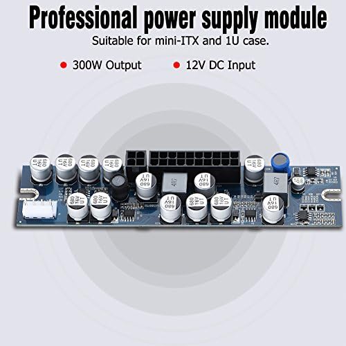 Bewinner 300W Power Supply Module for Mini-ITX and 1U Case PC PSU DC 12V Input 300W Computer Power Supply Module with 24Pin Connect/AUX/SATA Cable