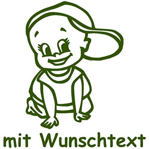 Babyaufkleber Auto Personalisiert - Mit Name Und Motiv 138 (16cm) In 20 Farben
