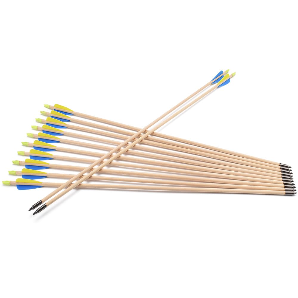 Lot de 12 flèches en bois incurvées - 28 30 32 pouces