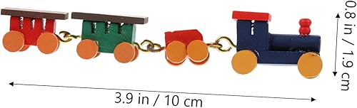 Miniatura 9 de Modelo de tren pequeño Decoración de mesa Decoración de madera Tren de madera Mini tren de madera Mini tren de vapor Casa de muñecas Vehículos Mini