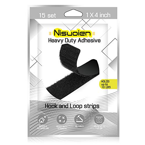 15 Sets Strips With Adhesive - Strong Double Sided Tape With Hook And Loop - 1 X 4 Inch #TOP6
