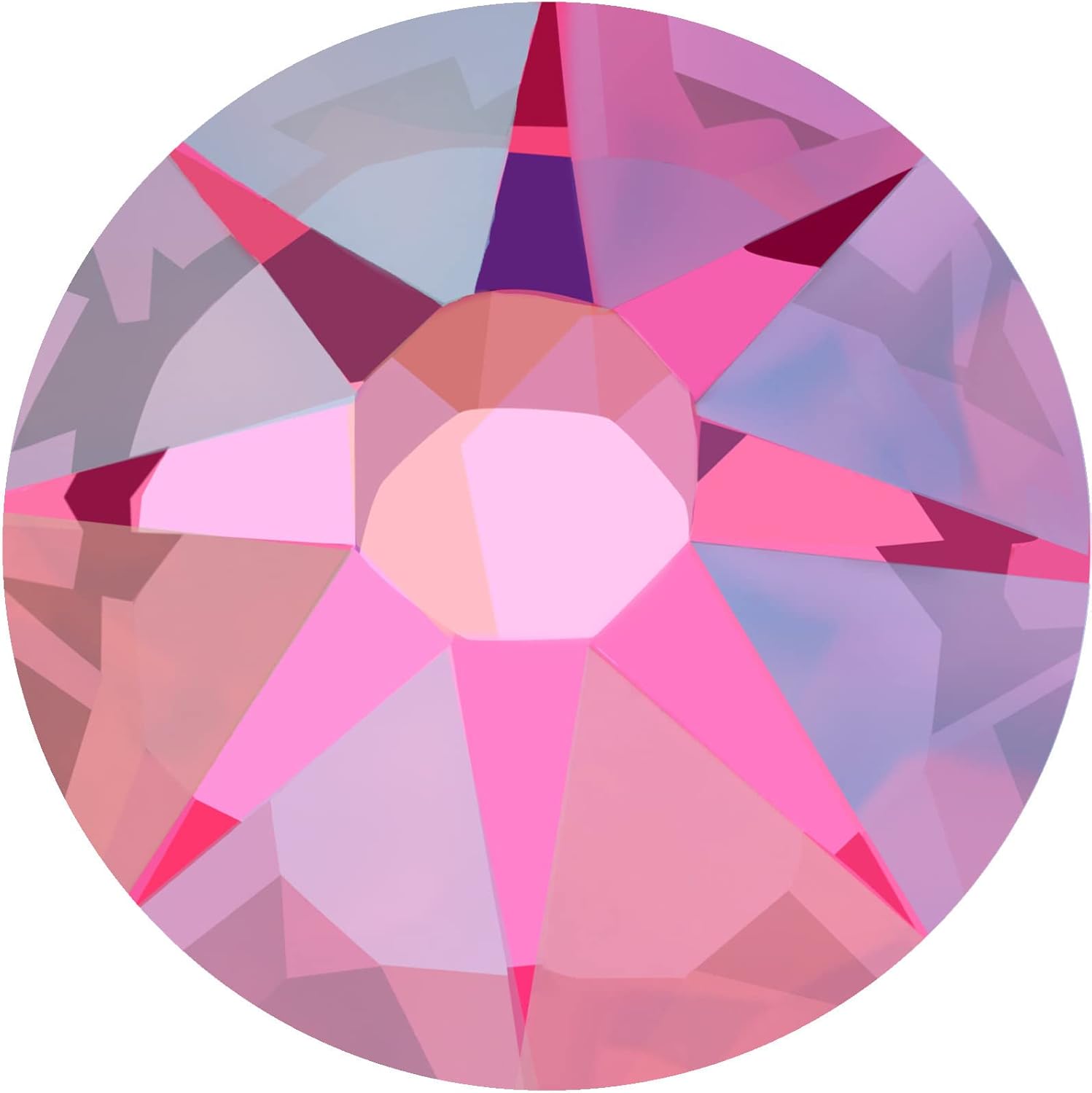 Starcut Crystal, Pink 2088 Flatback Rhinestones, Expert Faceting for Brilliant Sparkle, Fuchsia AB, 30ss (6mm), 220pcs