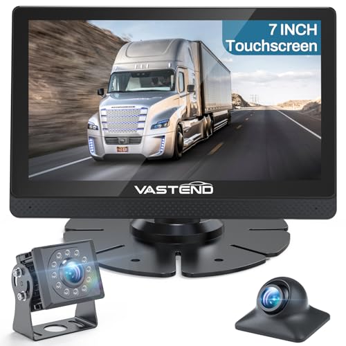 VASTEND Wired Reversing Camera Kit, AHD 1080P Reverse Camera with 7" Touch Screen Monitor, IP69 Waterproof, IR Night Vision, Rear View Cameras for Car, Van, Truck, Trailer (VL-BSD-7A)