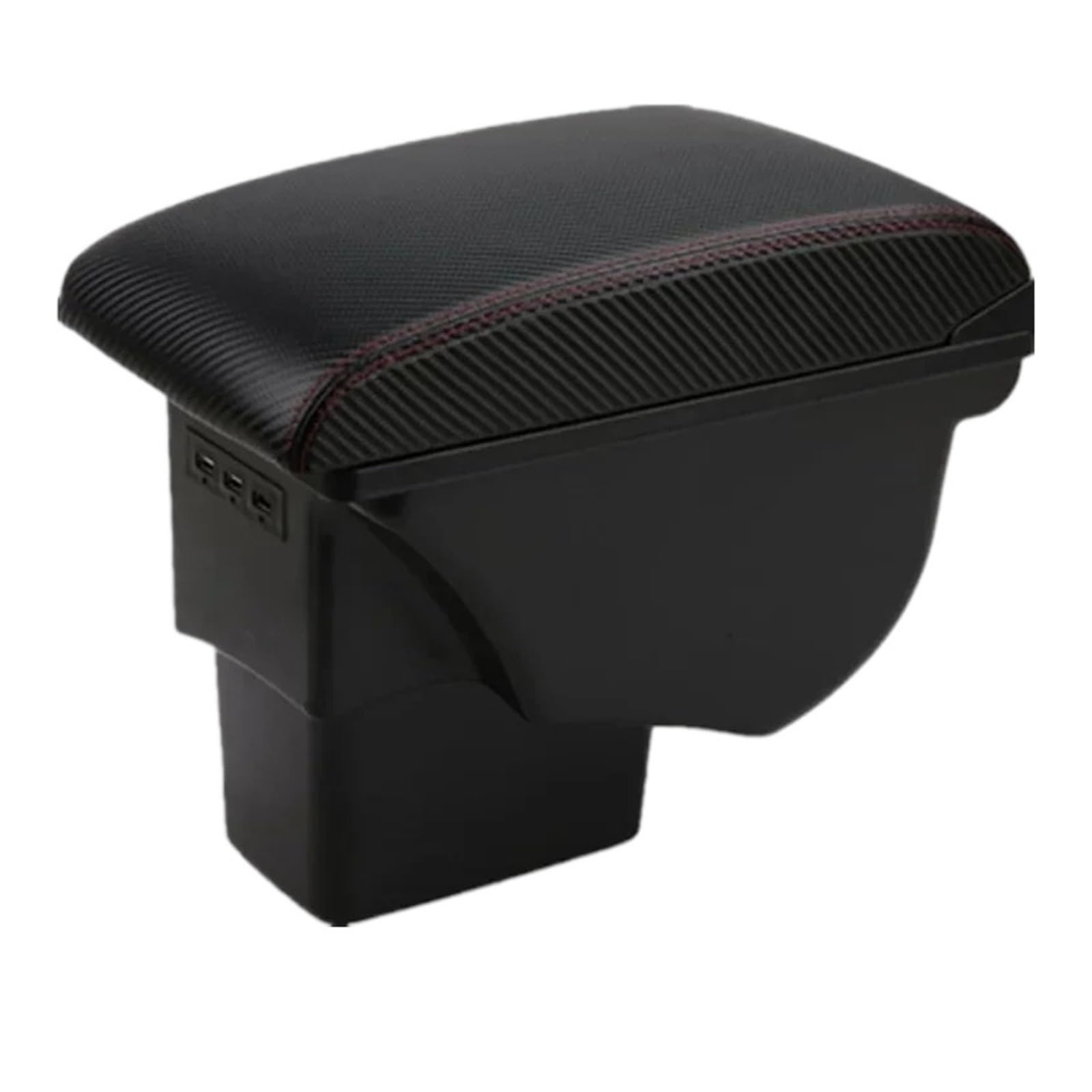 UMDJJU For KIA For Soul 2009-2017 Left-hand Drive Car Armrest Centre Console Storage Box Interior With 3USB Leather Car Centre Console Armrest Box(2C carbon fiber 3usb)