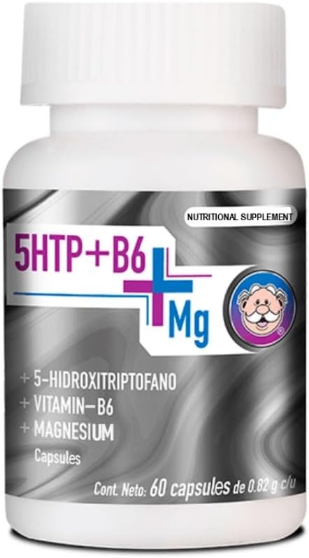 5HTP + Vitamina B6 + Suplemento de Magnesio 60 Cápsulas Fórmula de Apoyo Nutricional Dr. Simi No Medicado Similares 1 mes de suministro