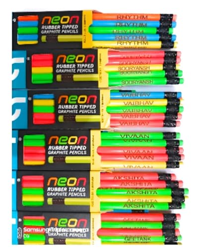 Image of PERSONALIZED NAME PENCILS BOX SET OF 10 PCS, Ink Color-Black