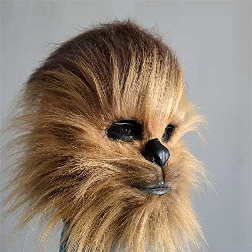 Elymwoo Chewbacca Mask Ape Cosplay Helmet Full Head Latex Flexible Helmet Halloween Costume Prop Fancy Ball Soft Mask (One Mask Only) #TOP21