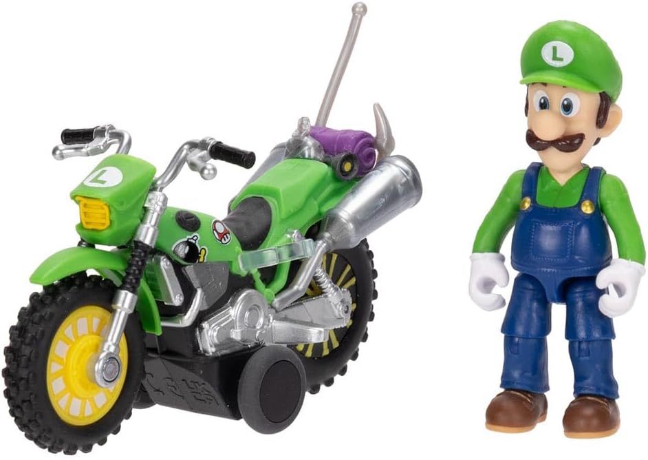 2.5" Figure with Vehicle Luigi, Super Mario Movie, Sunny
